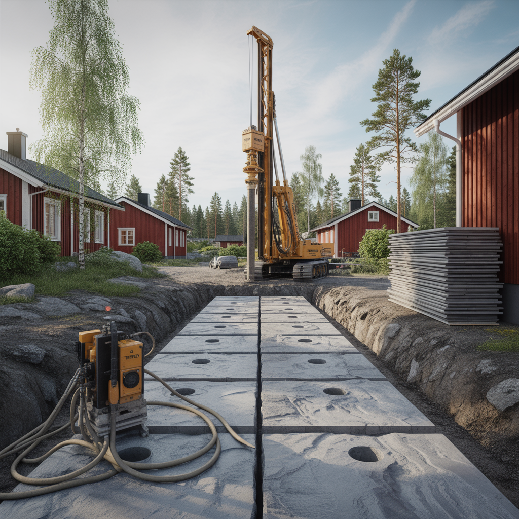 bergsprackning kontra sprangning vid husgrund kostnad och ri