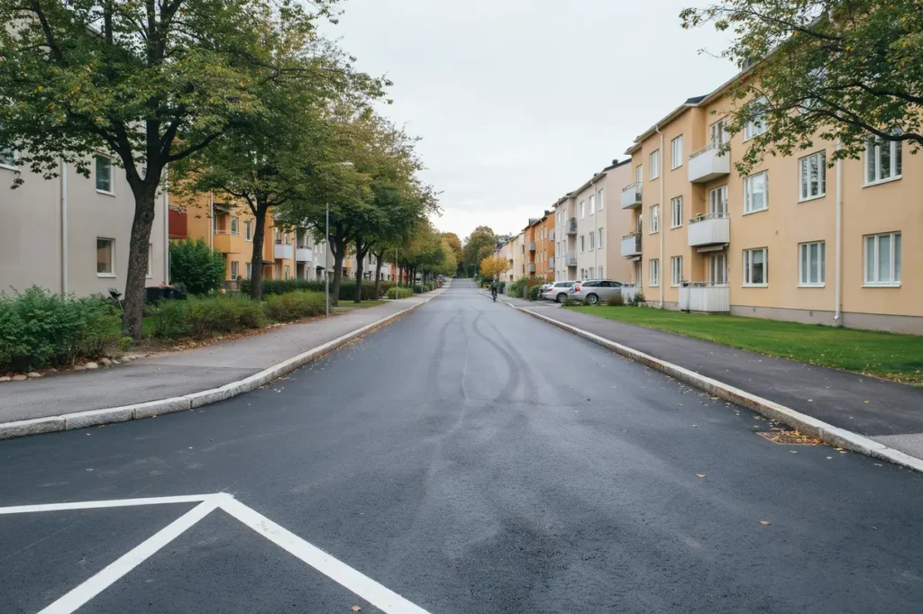 asfaltering och kantstensbyte vid bostadsomr de i sundbyberg